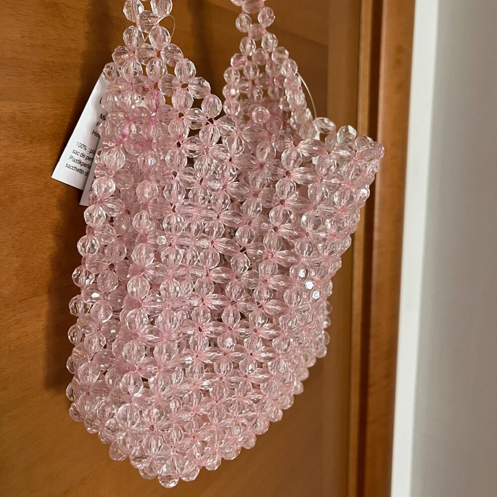 Beaded Shoulder Bag in Pretty Pink Sparkly Beads, NWT - Picture 6 of 8